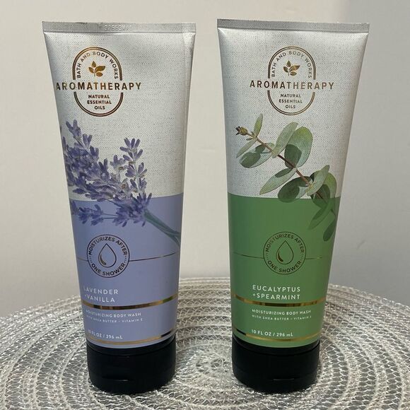 BBW Aromatherapy Body Wash Eucalyptus Spearmint, Lavender Vanilla set of 2 NWT - Picture 1 of 2